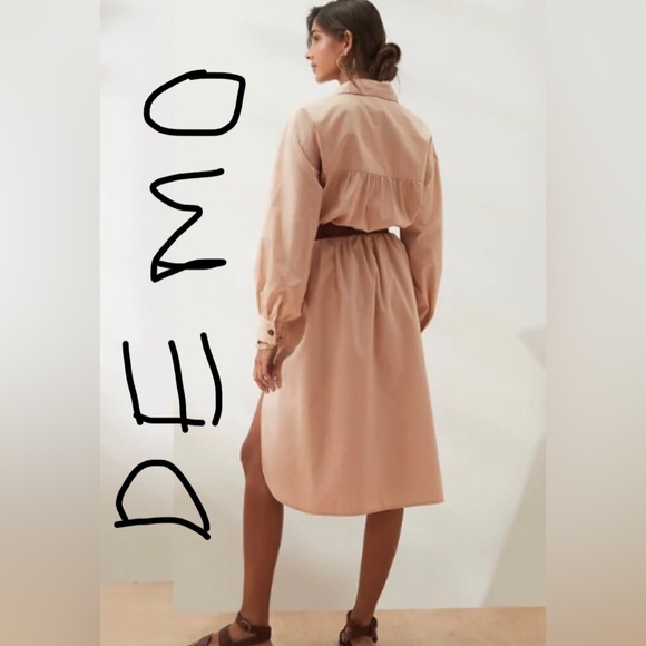 NWT! Banana Republic Black Cotton Poplin Shirtdress Dress - Size Small - Picture 2 of 3